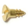 Midwest Fastener Wood Screw, #6, 3/8 in, Plain Brass Flat Head Slotted Drive, 50 PK 61888